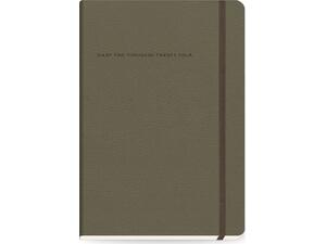 Ημερολόγιο ημερήσιο The Writing Fields Softline 2000 14x21cm 2024 με λάστιχο soft εξώφυλλο με υφή δέρματος Cappuccino